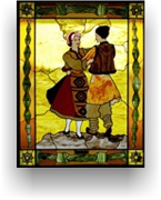 large traditional stained-glass window (architectural)